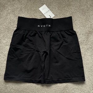 NVGTN Black Solid Seamless Shorts